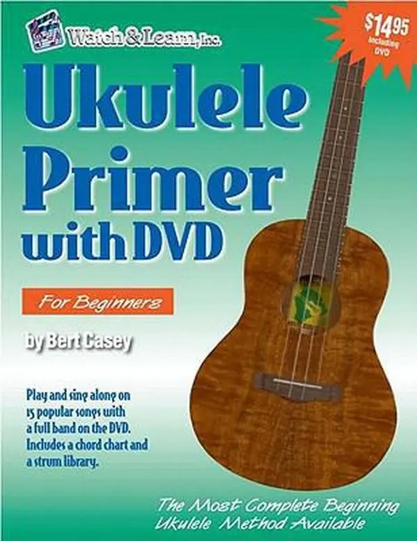 USED Book - Ukulele Primer Book for Beginners with DVD by Bert Casey (Paperback) - english