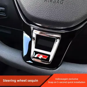 Rline R Logo Car Steering Wheel Sticker Frame Accessories For Volkswagen Polo GTI Golf Passat Jetta Santana Scirocco Tiguan Artcon CC
