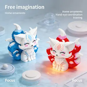 Creative Ice & Fire Nine-Tailed Fox Building Block Model, 1688pcs, Original Authentic, New 2026 Design, Perfect Gift, DIY Decor