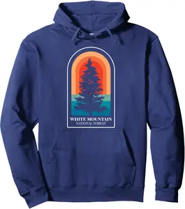 Retro White Mountain National Forest New Hampshire Hiking Pullover Hoodie