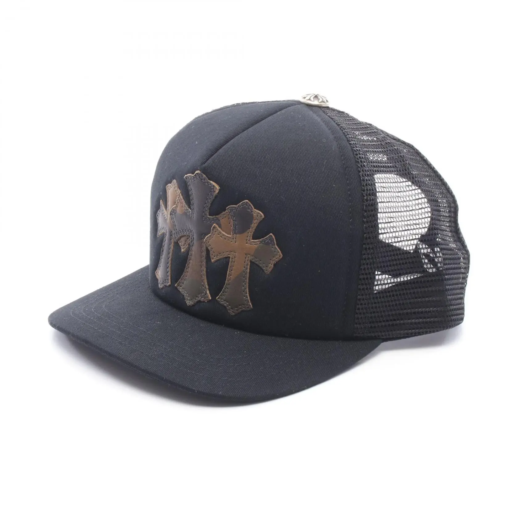Pre-owned Chrome Hearts Cotton Small Leather Goods 3 Cemetery Cross Patch Cap