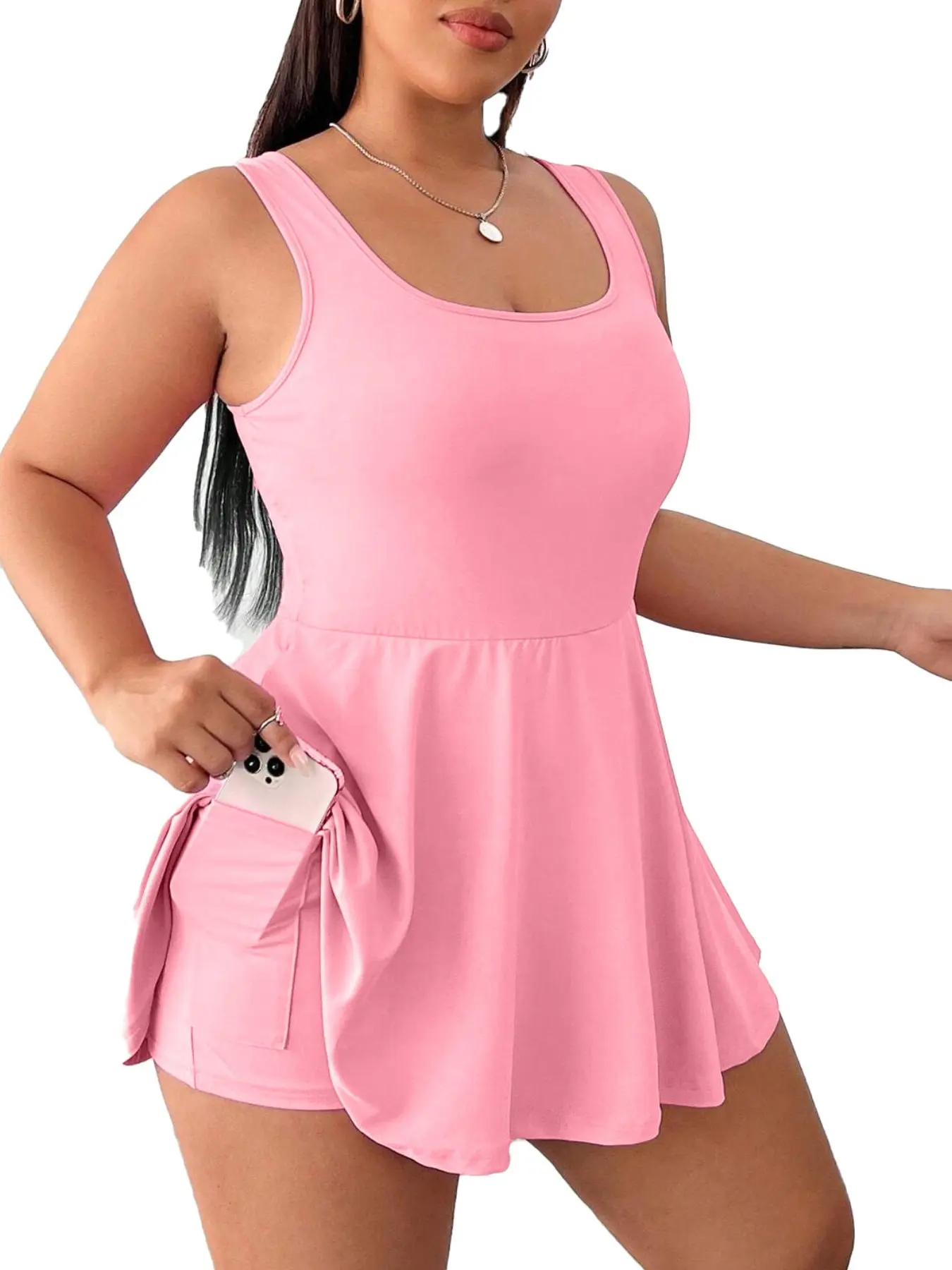 Women's Fashion Casual Sleeveless One-Piece Dress, Plus Size Ladies' Stylish Comfortable Option, Trendy Daily Wear
