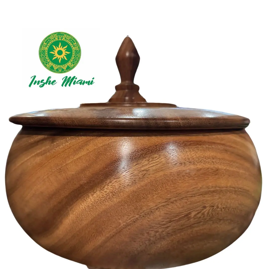 Batea de Madera Artesanal – Batea Básica para Changó | 11”–13” (Modelo Clásico Más Usado)