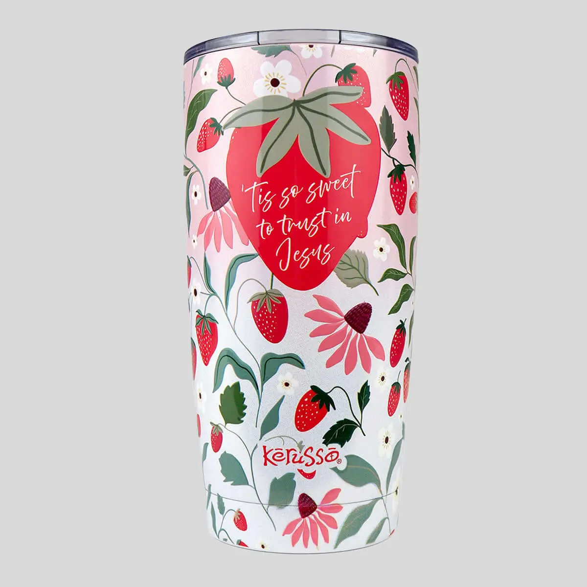 Kerusso 20oz Stainless Steel Tumbler Mug Vacuum Flask - Thermal, Slide Lid, "Tis So Sweet" Design