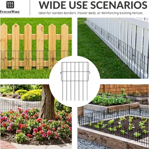 FencerWire Garden Animal Barrier Fences, Outdoor Deterrent for Yard Patio, Anti Dig Pet Guard for Dogs, 16"H x 12"W No Digging Garden Panels, Under Fence Barrier with 1.5" Gap, Multiple Options