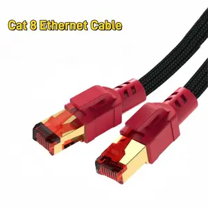 MIZIQIER Cat 8 Ethernet Cable, High Speed Braided 40Gbps 2000Mhz Network Cord, Cat8 RJ45 Shielded Indoor LAN Cables Compatible for Gaming PC PS5 Xbox Modem Router