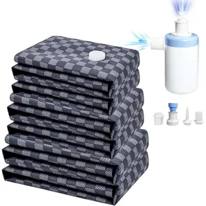 Vacuum Seal Bags for Clothing Travel w/ Pump, Space Saver Vacuum Storage Organizer Bag for Luggage, Seal Compression Packing Bags for Clothes & Blankets 6 Pack (Compression bag)