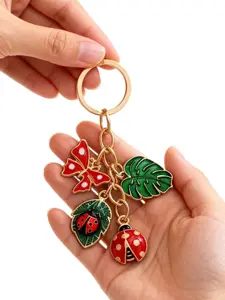 Cute Ladybug Butterfly Keychain, Aesthetic Metal Oil Drop Key Ring, Perfect for Bags and Car Keys, Tiktok Viral Cute Insect Keychain, Keychain Accessory