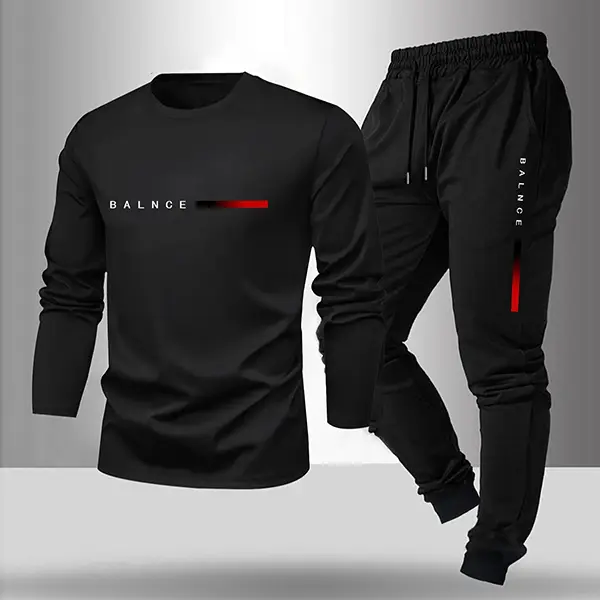 Men's Sportswear Set, Casual Textured 2-Piece Long Sleeve Hoodie and Drawstring Jogger Sweatsuit for Everyday Wear, Sweatsuit Outfits, Solid Color Sportswear, Casual Fit, Full Pants
