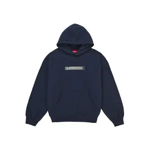 Supreme Men's Swarovski Motion Logo Hooded Sweatshirt Navy, from StockX