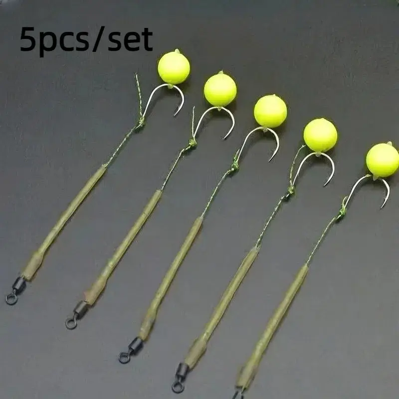 5pcs/ set Carp Fishing Group with Built- in Bead Hook, European Carp Fishing Method, Sea Pole Casting, Fishing Hooks, Fishing Accessories, Carp Fishing Equipment