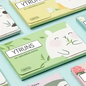 Green Tea/Gardenia/Chamomile/Lavender/Rose/Bamboo Charcoal 100pcs Boxed Aroma Oil Absorbing Paper for Men and Women Facial Oil Control and Cleaning Cleansing