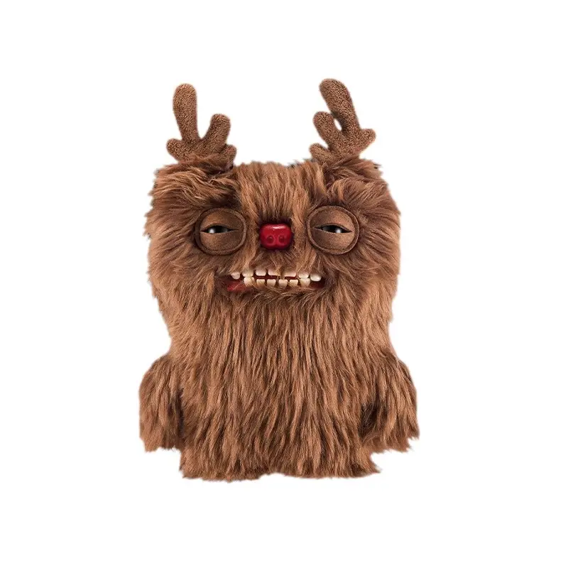 Fuggler 2025 Festive Christmas Reindeer Monster 9" Plush Toy Ugly Monster Design Perfect for Collectors & Holiday Decorations