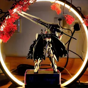 King Heresy DIY Action Figure Mecha Building Kit, 1/144 Scale Model, Includes Cape, Giant Sword, Stand, Creative Toy for Boys, Educational Gift