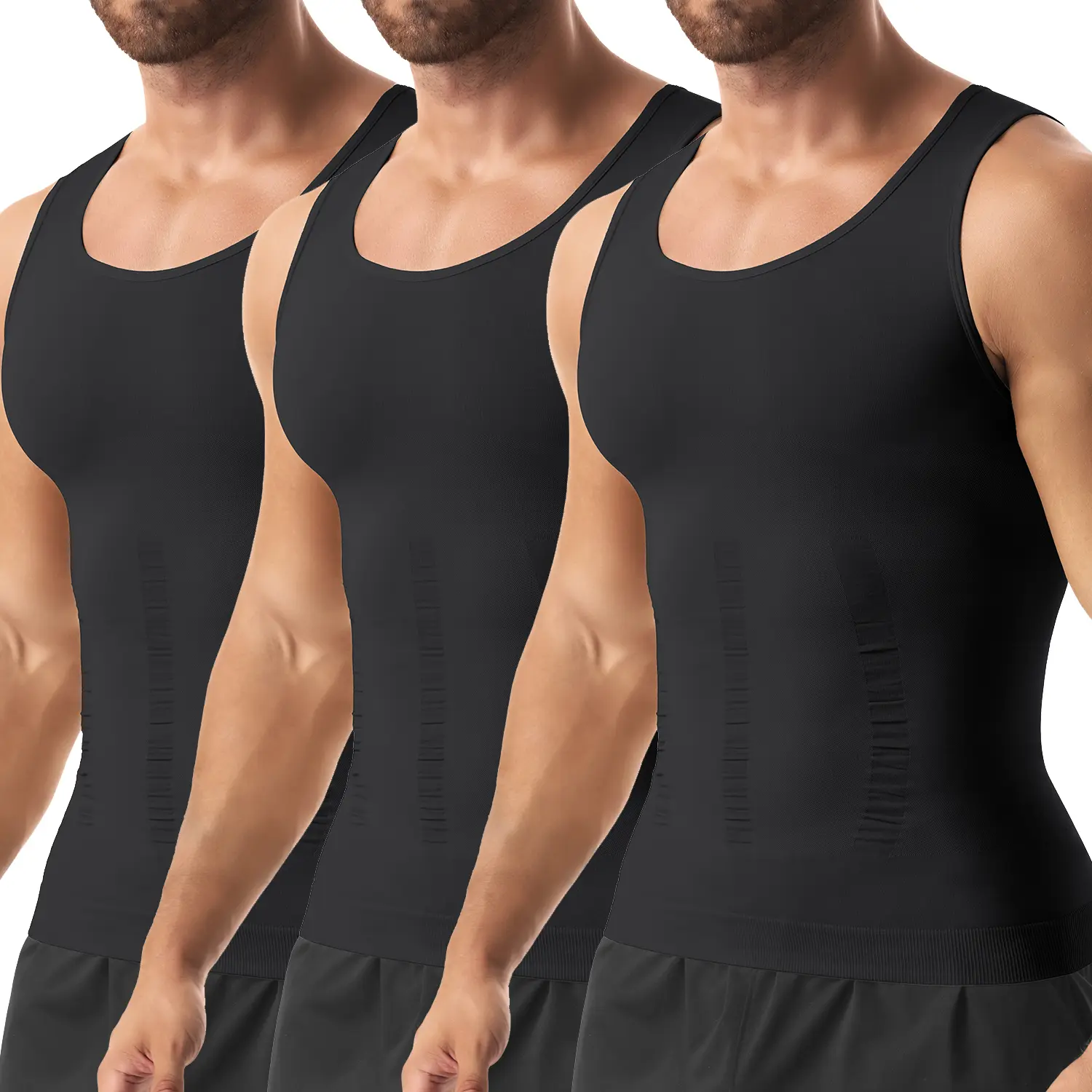1/2/3/4 Pack Menswear Compression Shirt Tummy Control Body Shaper Vest Shapewear Underwear Breathable Lightweight Workout Tank Tops Stretchy Soft Suit Gym Athletic Clothes Fabric Operator