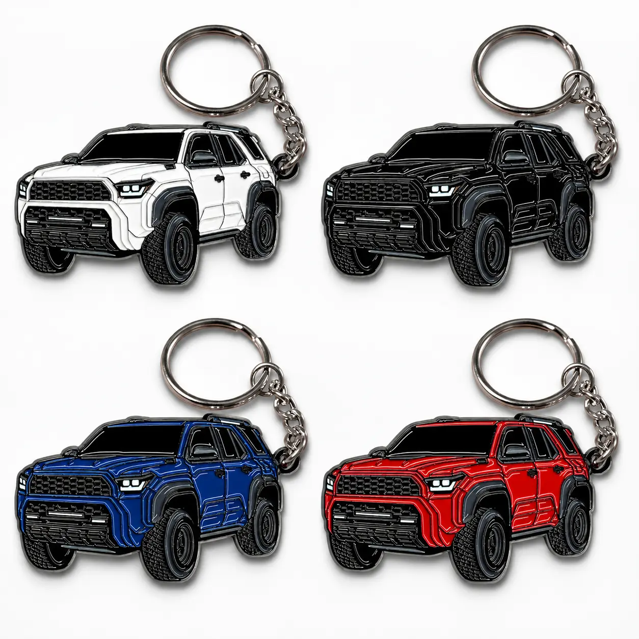 4Runner TRD Pro Acrylic Keychain – Off Road SUV Key Ring, Red Blue Black White 4Runner Charm, Car Accessory, 4Runner Lover Gift for Men & Women