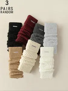 Women's Fashion Versatile Metal Leg Warmers, Random Colors, Fitted Style, All Seasons, Casual Wear, 1/2/3/4 Pairs, Casual Daily Socks