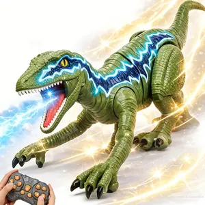 Remote Control Dinosaur Toy for Kids, Jurassic Velociraptor Simulation Walk, Light and Sound Effects, Suitable for 3-12 Years, Christmas Birthday Gift