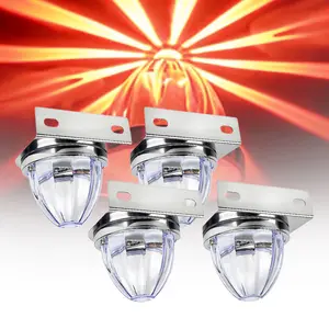 LED Watermelon Strobe Side Marker Lights Clearance Lights Yellow and Red Brake Turn Signal Lamp Under Glow Wheel Chassis Lights for Semi Truck Lorry Pickup Trailer