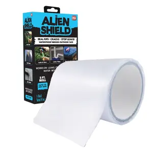 Alien Shield Sealing Tape - Waterproof Transparent Repair Tape, Adhesive Strips, Patch Tape to Repair Tears, Cracks, and Leaks, 4 Inches Wide As Seen On TV flex tape Alien Shield Sealing Tape - Waterproof Transparent Repair Tape, Adhesive Strips, Patch Tape to Repair Tears, Cracks, and Leaks, 4 Inches Wide As Seen On TV flex tape