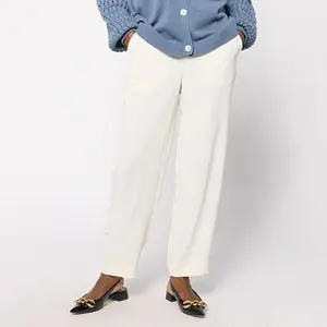 MarlaWynne WynneCollection Drapey Twill Elastic Waist Barrel Leg Pant