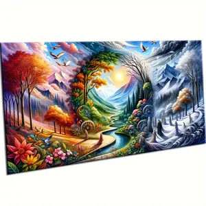 DIY 1pc 80x40cm(32x16inch) Diamond Painting kits Large Size Four Seasons Landscape Diamond Mosaic Embroidery Sale For Home Decor Gift Diamond Art Kits Handicraft