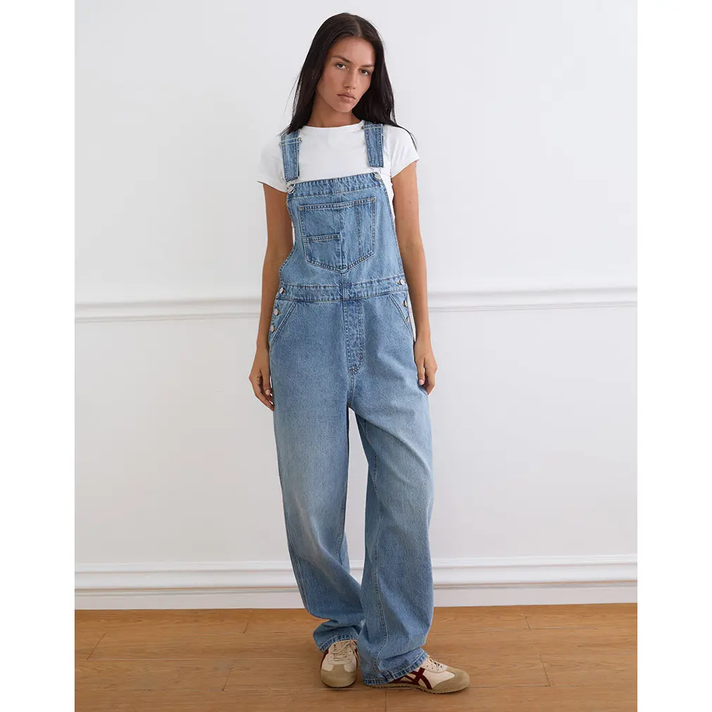 Denim Overalls in Bright Blue Used