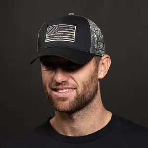 Embroidered American Flag Realtree Edge® Camo Mesh Hat