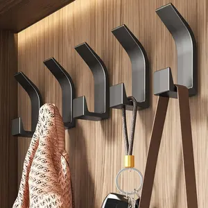 5 Piece Premium No Drill Wall Hooks Set, Removable Hooks, Durable and Reusable, Easy Installation and Removal, Ideal for Bedroom Kitchen Bathroom Office