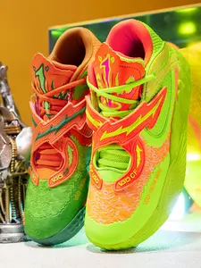 New Colorful Stylish Basketball Shoes for Teens, Rubber Thick Sole Shock Absorption, Sporty Tie-Dye Design, All Seasons Wear