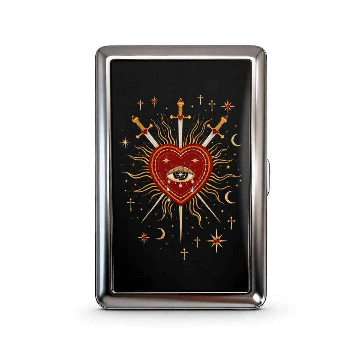 Vintage Card Holder Wallet, Metal Cigarette Case, Multi-Functional Metal Tin Box, Versatile Trinket Business Card ID Holder