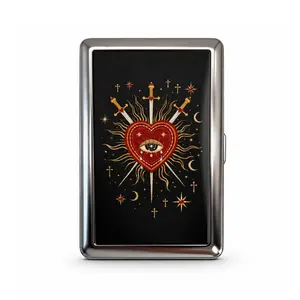 Vintage Card Holder Wallet, Metal Cigarette Case, Multi-Functional Metal Tin Box, Versatile Trinket Business Card ID Holder