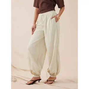Cider Linen-blend Mid Rise Striped Jogger Trousers