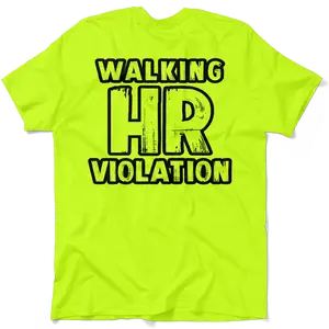 HR Violation - Men's Hi Visibility Safety Yellow Work Jersey Menswear Cotton/Poly Blend | Graphic tees Apparel | Funny, Sarcastic For Blue Collars