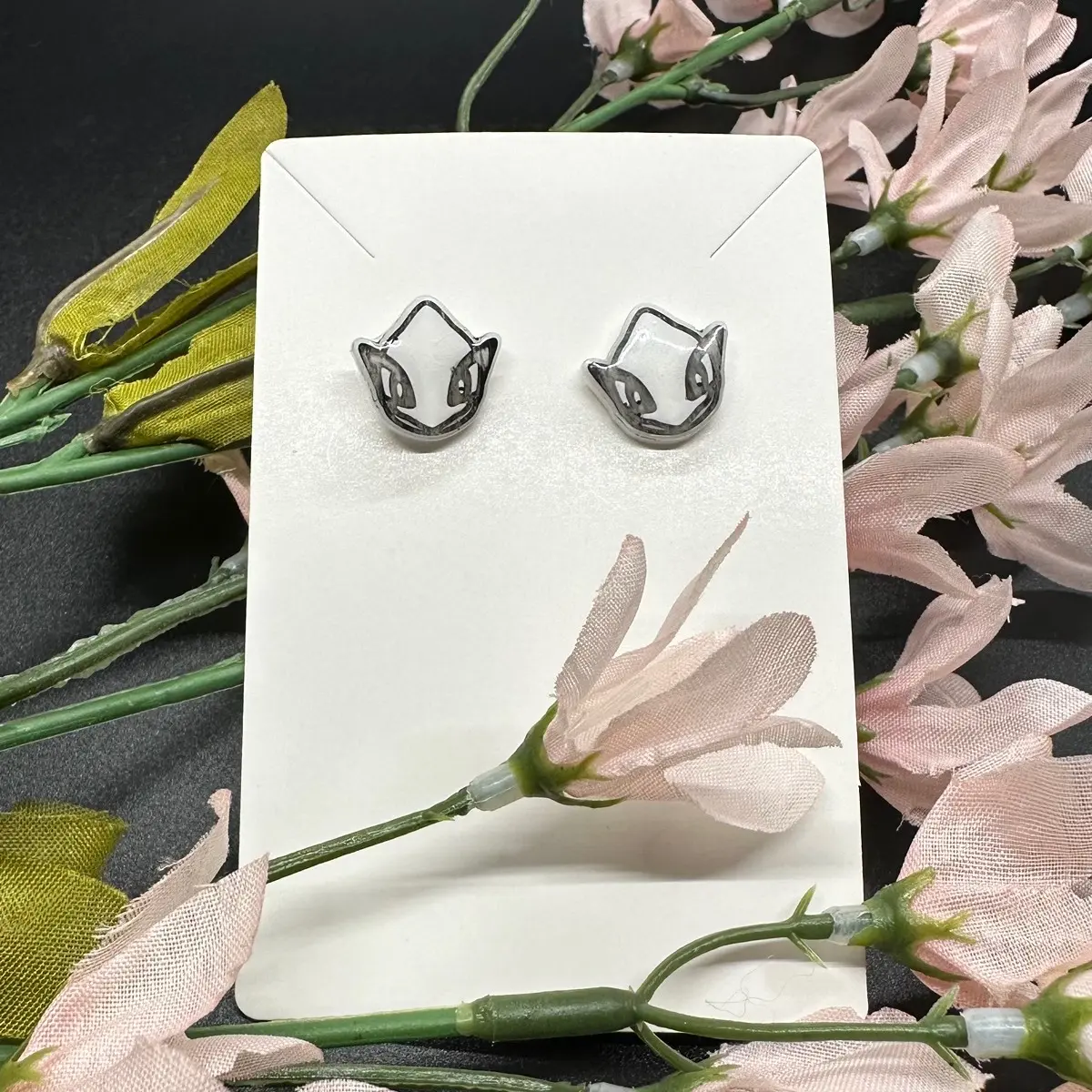 White Legendary Dragon Stud Earrings