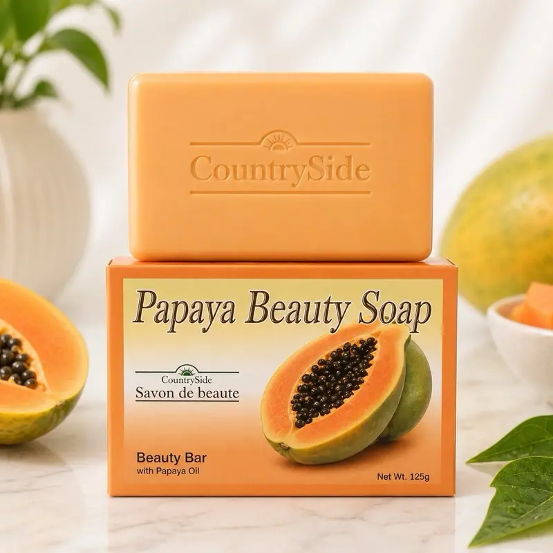 CountrySide Papaya Complexion Soap - Radiant and Youthful Beauty Bar with Papaya Oil for Skin Care