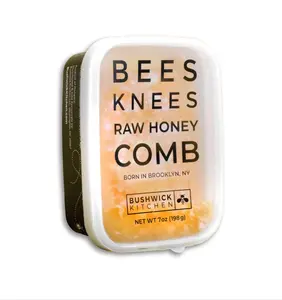 Bees Knees Raw Honeycomb | 100% Edible, All-Natural Gourmet Honeycomb in Double Sealed Packaging | Acacia Honey Comb with Sweet, Light Flavor | Foodie Gifts, Tea Gifts, Unique Gift Ideas (7 oz)