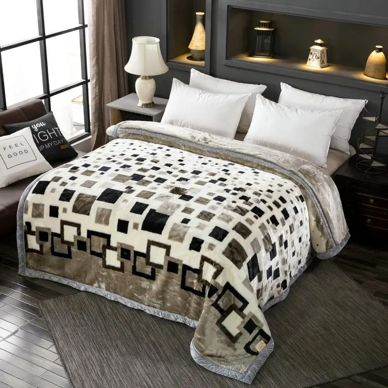Geometric Pattern Blanket, 1 Count Soft Comfortable Warm Throw, Thick Warm Blanket, Soft Cozy Blanket, Air-conditioned Room Blanket, Warm Nap Blanket for Home & Office & Travel, Soft Throws Blanket