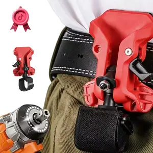 Drill Holder Belt Clip, Quick Release Anti Slip Tool Waist Hanger, Portable Self-locking Double-lock High-hardness Drill Belt Clamp Tool Organizer