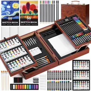 85-Piece Art Set in a Double-Door Wooden Box, Deluxe Drawing Kit Supplies, Art Supplies for Kids, Adults, Perfect Gift for for Christmas, Birthdays, Portable, Coloring Books, TikTokShopBlackFriday