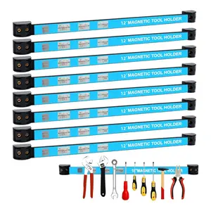Magnetic Bar for Tools Set of 8 pcs, 12Inch Heavy Duty Magnetic Tool Holder Strips, Magnetic Storage Bar Wall Mount Organizer Rack, Space Saving Rack for Garage Workshop & Home Metal Tool Organization