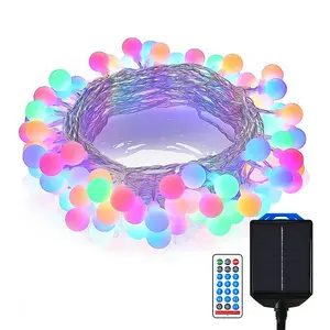 Solar String Lights Outdoor, Multi-Color 55 Ft 150 Leds, 13 Modes, Remote Control, Adjustable Light Color, Garden Lights for Indoor/outdoor, Festive Decorations