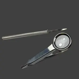 Splinter Removal Kit 2 Stainless Steel Surgical Magnifying Tweezers Probe with Leather Case for Makeup Cosmetic Set Compact Durable Storage Tools