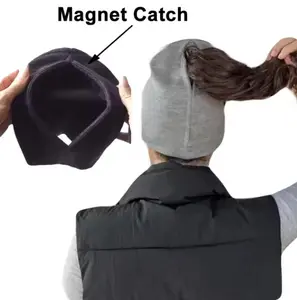 New Solid Color Opening Magnetic Suction Cap Ponytail Knitted Beanie Hat with Automatic Magnetic Catch Sports Beanie Caps Skullies