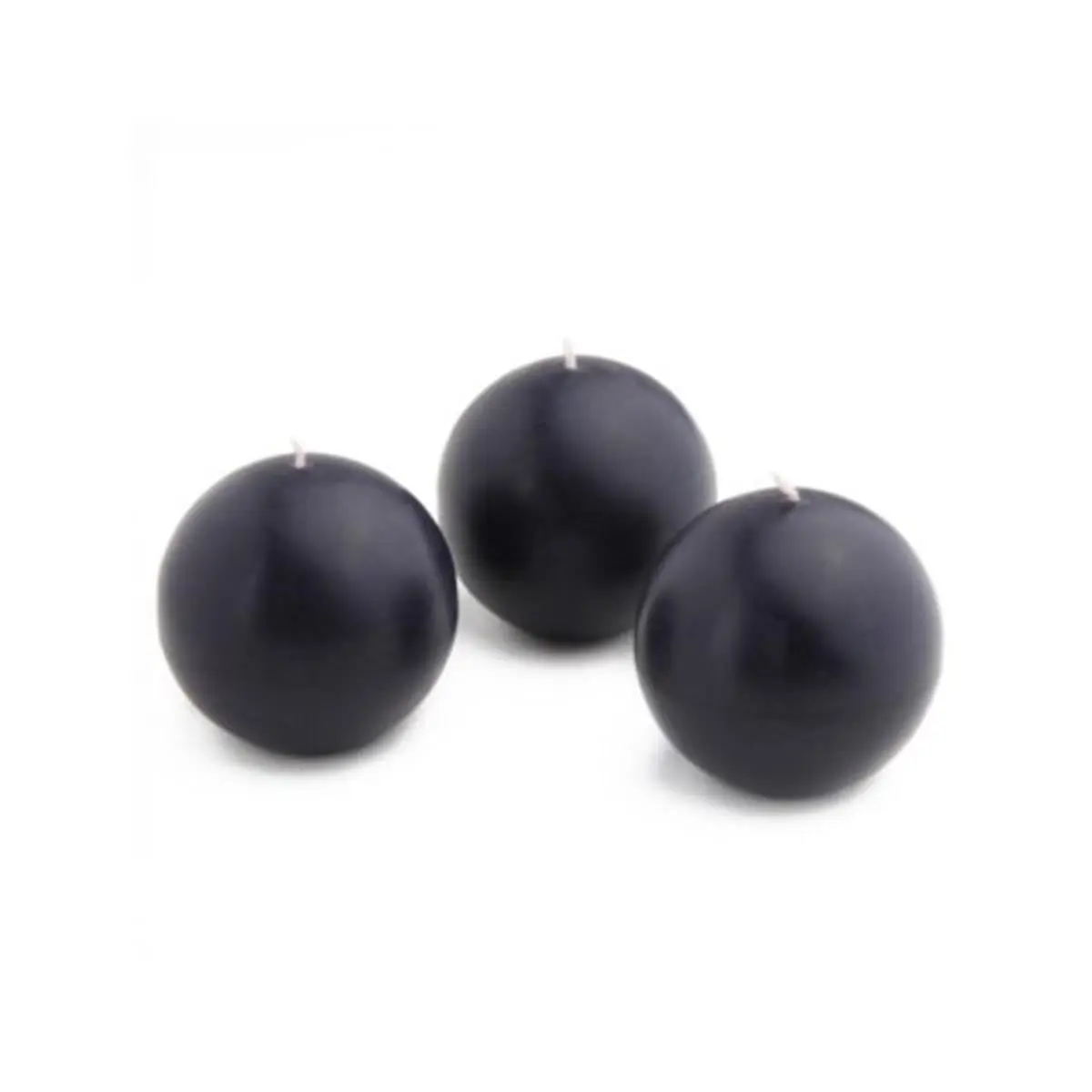 Decorative Black 2 in. Traditional Handpoured Wax Ball Candles - 12-Piece Box Pack, 7-Hour Burn Time Home Decor Candles, Decorative Candles, 7 Hours