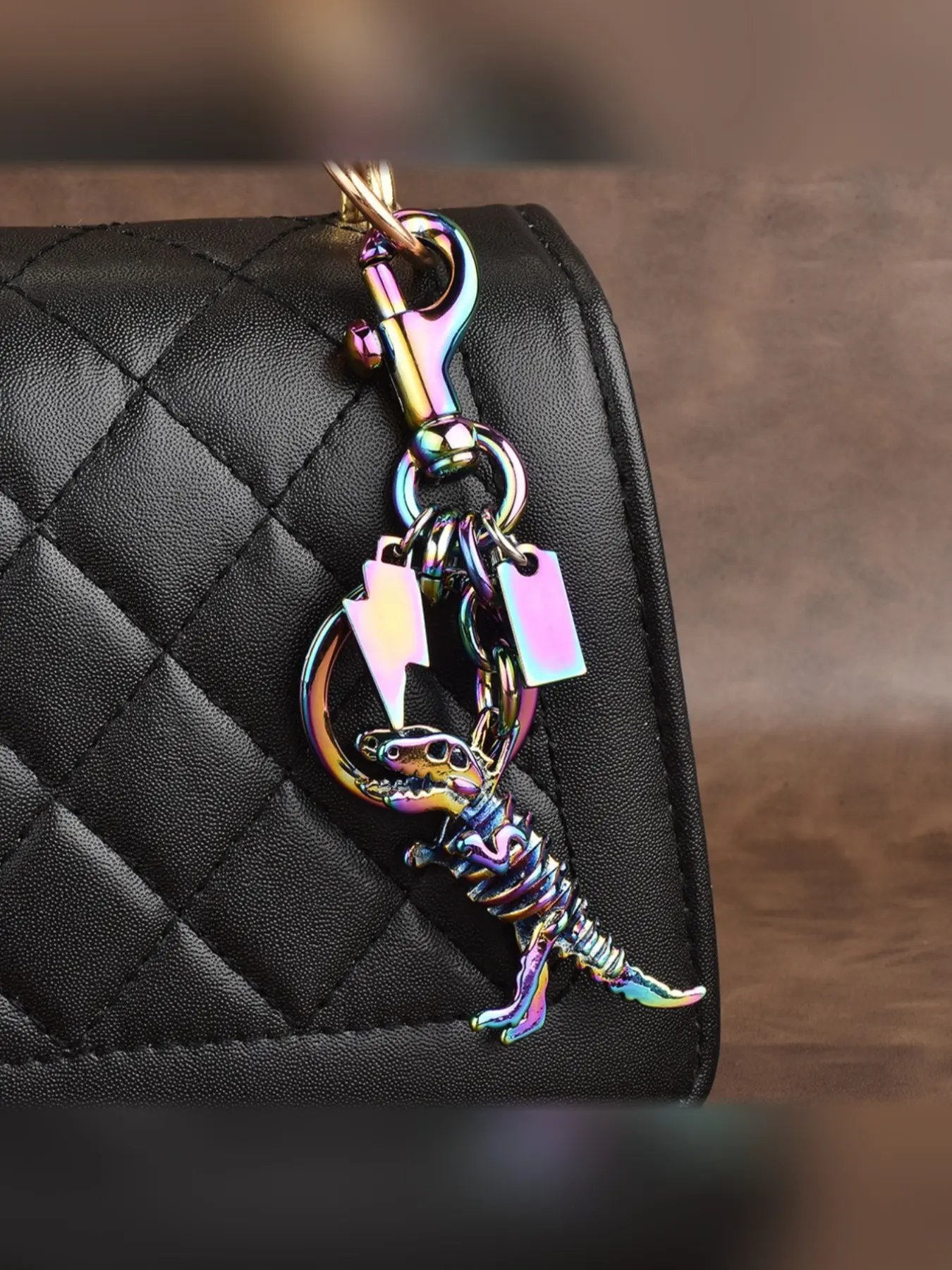 Punk Vintage Metal Dinosaur Skull Keychain, Bag Pendant, Car Key Ring, All Seasons Accessory, Style Skeleton Charm, Keychain for Bags, Cool Keychains