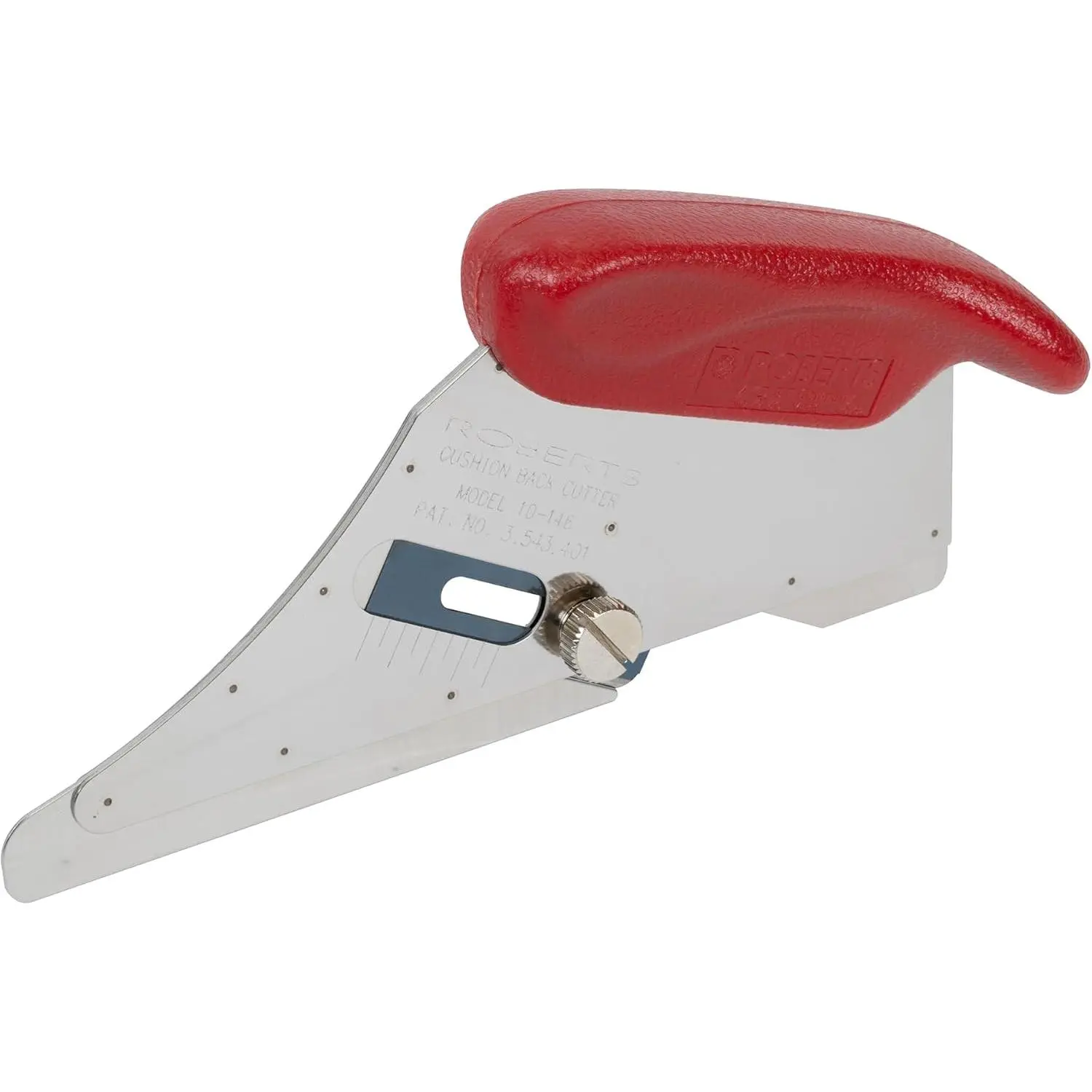 Stainless Steel 10-146-3 Cushion Back Carpet Cutter with Lock, 15 Heavy-Duty Slotted Replacement Blades, Red/Silver for Close, Precise Cutting