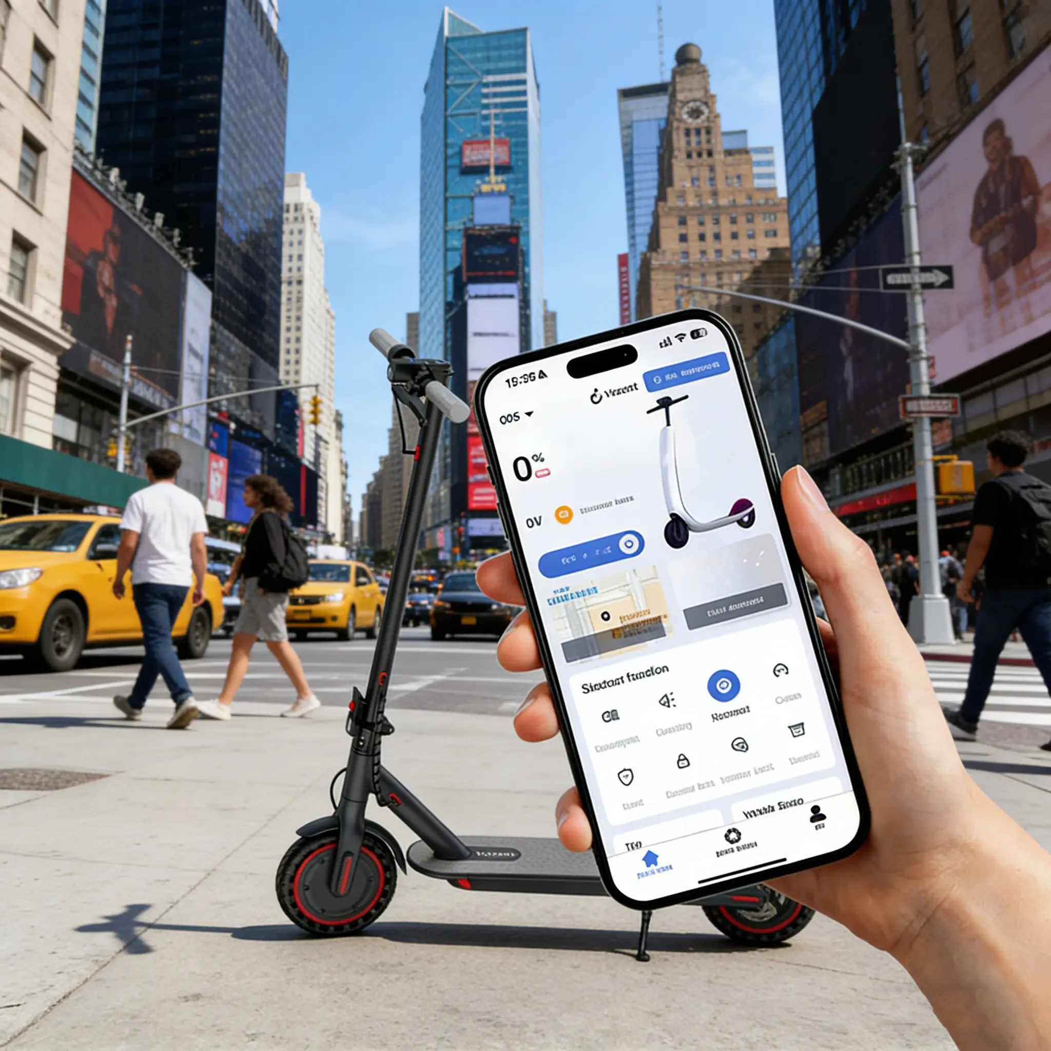 Ladped Electric Scooter-350W Motor, 19 MPH, 16-MileRange, Foldable, App-Controlled, 8.5" Puncture-Proof Tires.SummerWins,Father's Day Gife