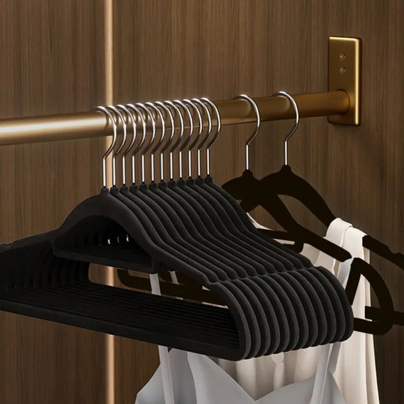 10-Pack Premium Velvet Hangers with 360° Rotatable Hooks, Non-Slip Heavy Duty Space Saving Clothes Hangers with Tie Bar for Coats, Suits, Dresses, Curved Design Hanger