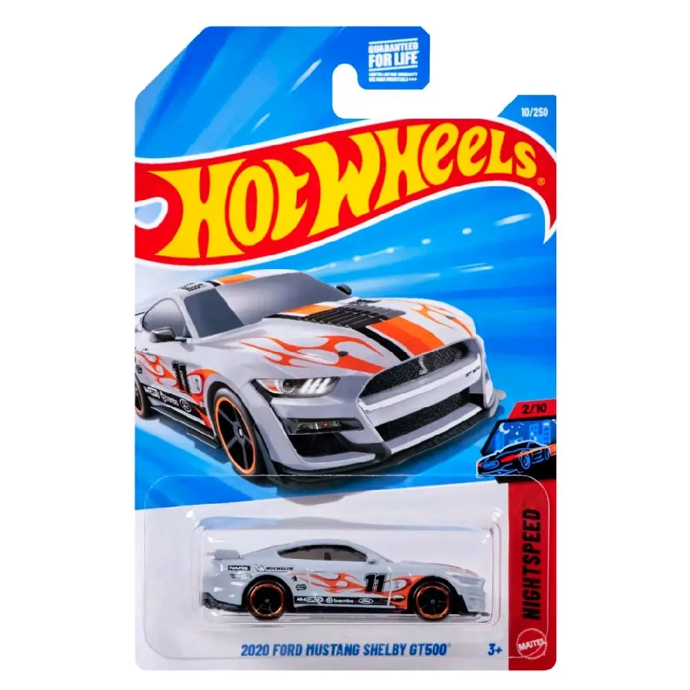 2026 Hot Wheels Gray 2020 Ford Mustang Shelby GT500 Nightspeed #10 Diecast Collectible Racing Car Model